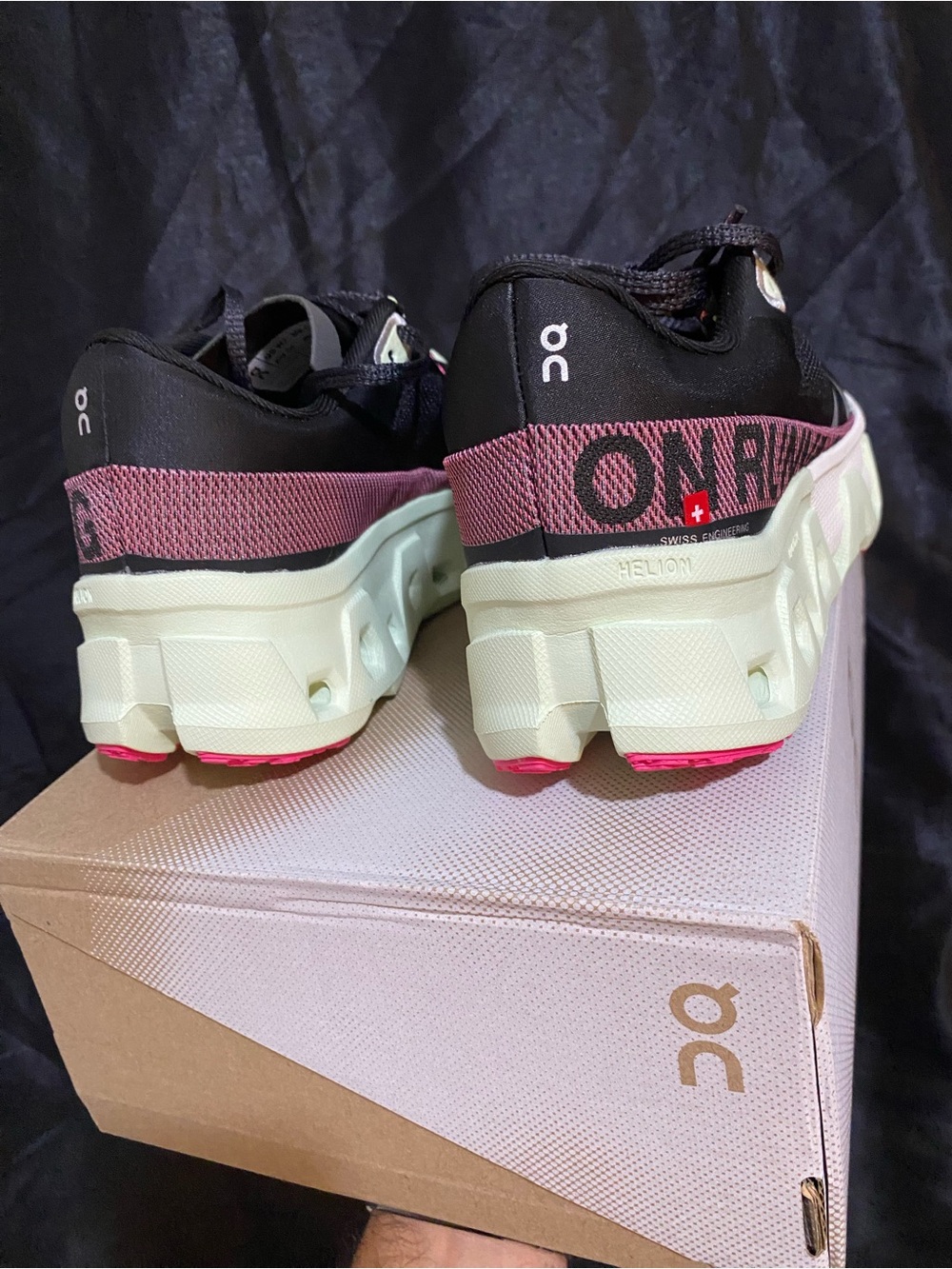 Oncloud monster hyper Black Sneakers with Pink and Cream Accents - Picture 4 of 10